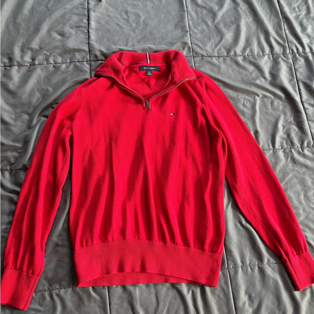 Tommy Hilfiger Vibrant Red Half-Zip Pullover